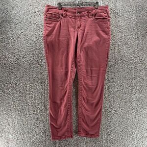Seven 7 Jeans Womens 12 Red Denim Pants Skinny Casual Cotton Preppy Logo Norm